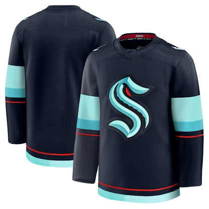 S.Kraken Fanatics Home Premium Jersey - Deep Sea Blue Stitched American Hockey Jerseys CROVYIE