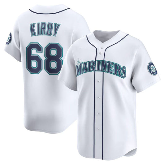 Seattle Mariners #68 George Kirby Home Limited Player Jersey - White Stitched Baseball Jersey