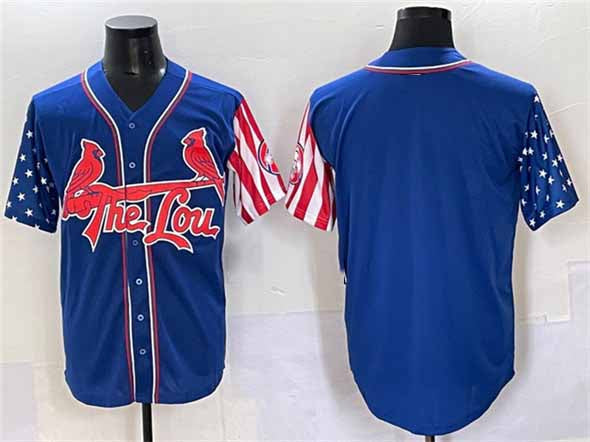 St. Louis Cardinals Blank Royal Independence Day Vapor Premier Limited Stitched Baseball Jersey