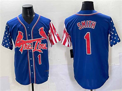 St. Louis Cardinals #1 Ozzie Smith Royal Independence Day Vapor Premier Limited Stitched Baseball Jersey