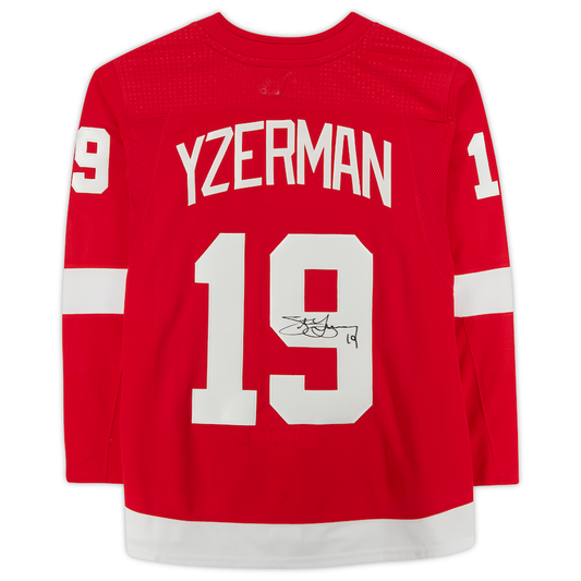 D.Red Wings #19 Steve Yzerman Fanatics Authentic Autographed Jersey Red Stitched American Hockey Jerseys CROVYIE