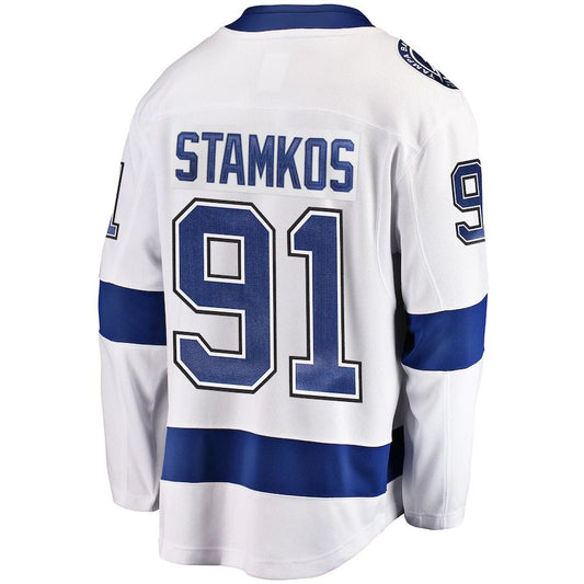 TB.Lightning #91 Steven Stamkos Fanatics Branded Breakaway Player Jersey White Stitched American Hockey Jerseys CROVYIE
