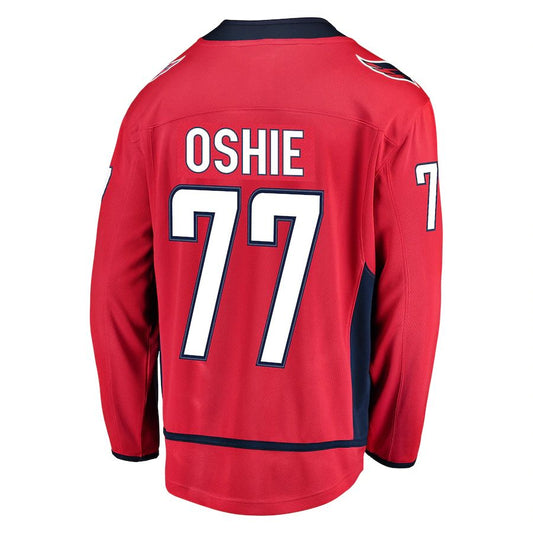 W.Capitals #77 TJ Oshie Fanatics Branded Breakaway Player Jersey Red Stitched American Hockey Jerseys CROVYIE
