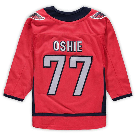 W.Capitals #77 TJ Oshie Preschool Home Premier Player Jersey Red Stitched American Hockey Jerseys CROVYIE