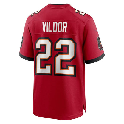 TB.Buccaneers #22 Kindle Vildor Red Team Game Stitched American Football Jerseys