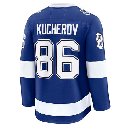 TB.Lightning #86 Nikita Kucherov Fanatics Home Premium Jersey - Blue Stitched American Hockey Jerseys CROVYIE