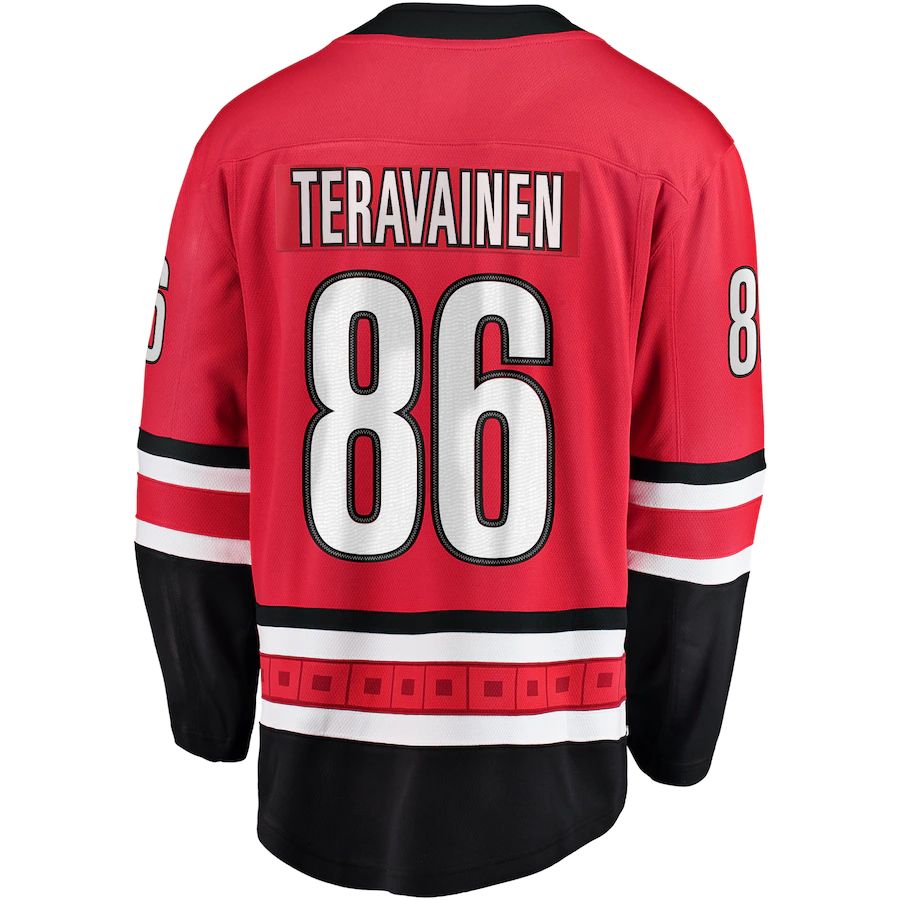 C.Hurricanes #86 Teuvo Teravainen Fanatics Branded Breakaway Player Jersey Red Stitched American Hockey Jerseys CROVYIE