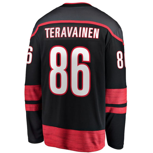 C.Hurricanes #86 Teuvo Teravainen Fanatics Branded Home Breakaway Player Jersey Black Stitched American Hockey Jerseys CROVYIE