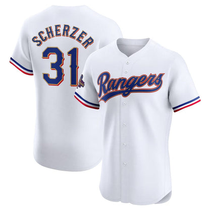 Texas Rangers #31 Max Scherzer 2024 Gold Collection Elite Player Jersey ¨C White Baseball Jerseys