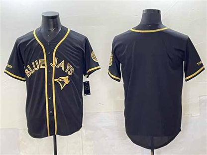 Toronto Blue Jays Blank Black Gold Cool Base Stitched Baseball Jersey