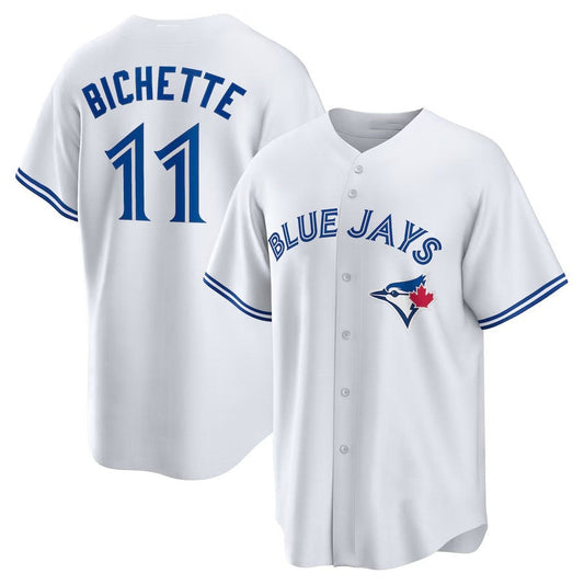 Toronto Blue Jays #11 Bo Bichette Home Replica Jersey - White Stitched Baseball Jersey