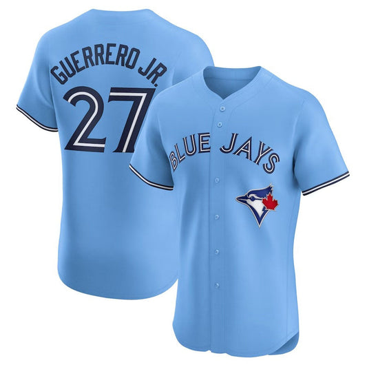 Toronto Blue Jays #27 Vladimir Guerrero Jr. Alternate Elite Player Jersey - Powder Blue Stitched Baseball Jersey