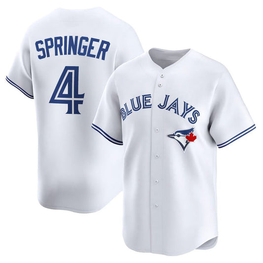 Toronto Blue Jays #4 George Springer Home Limited Player Jersey - White Stitched Baseball Jersey