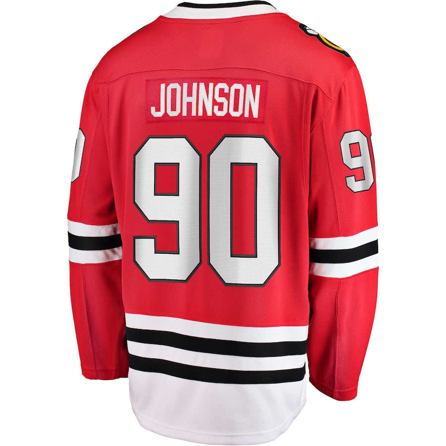C.Blackhawks #90 Tyler Johnson Fanatics Branded Home Team Breakaway Player Jersey Red Stitched American Hockey Jerseys CROVYIE
