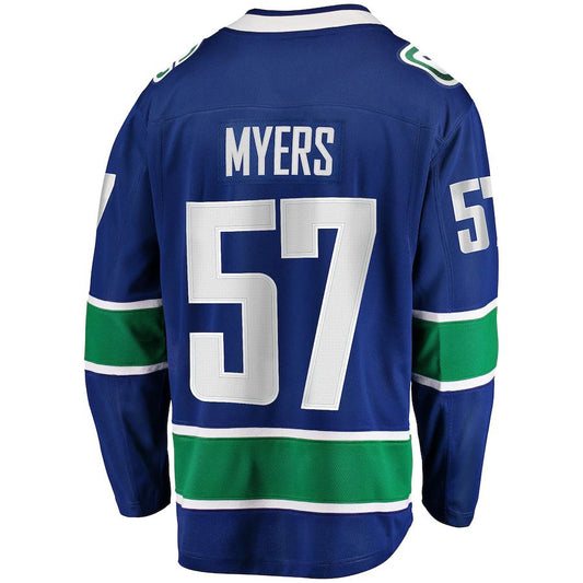 V.Canucks #57 Tyler Myers Fanatics Branded Home Breakaway Player Jersey  Blue Stitched American Hockey Jerseys CROVYIE