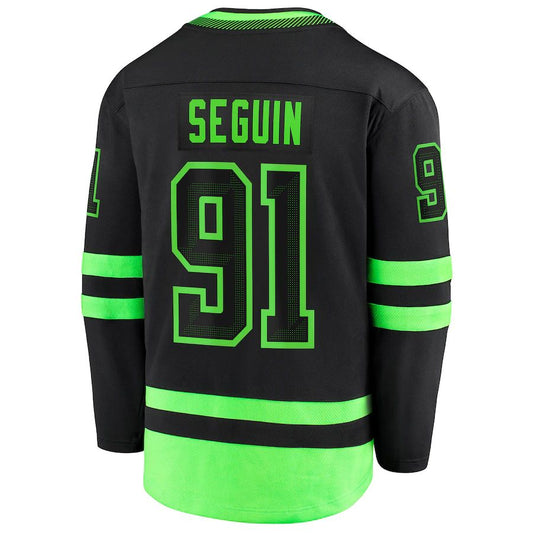 D.Stars #91 Tyler Seguin Fanatics Branded 2020-21 Alternate Premier Breakaway Player Jersey Black Green Stitched American Hockey Jerseys CROVYIE