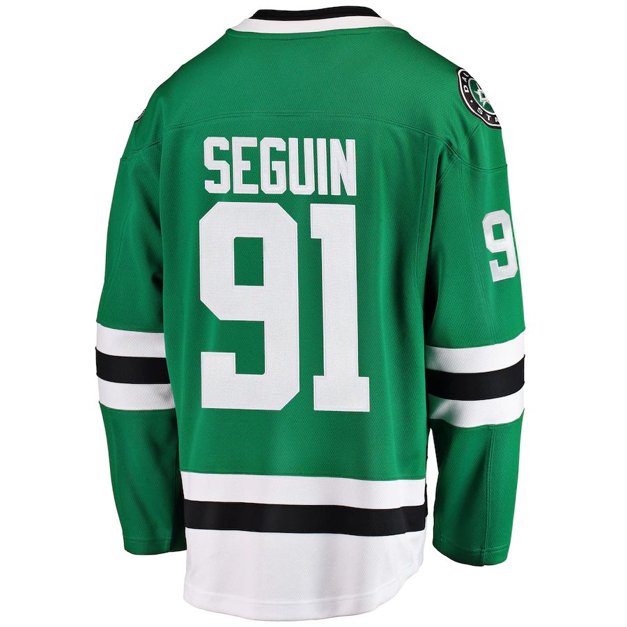D.Stars #91 Tyler Seguin Fanatics Branded Breakaway Player Jersey Kelly Green Stitched American Hockey Jerseys CROVYIE