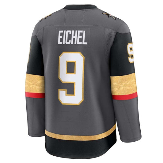 V.Golden Knights #9 Jack Eichel Fanatics Alternate Premium Jersey - Gray Stitched American Hockey Jerseys CROVYIE
