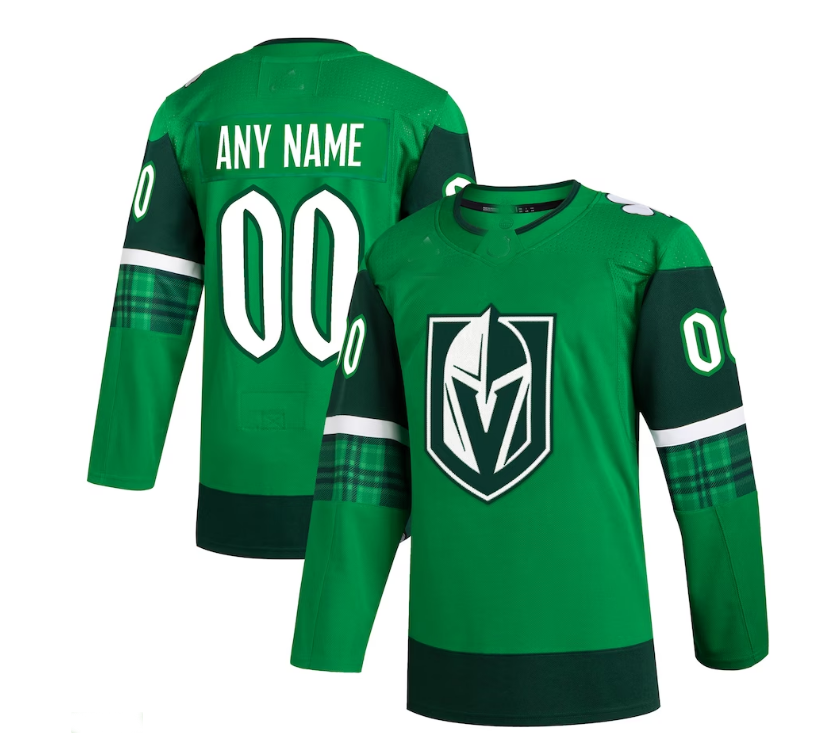 Custom V.Golden Knights 2023 St. Patrick's Day Primegreen Authentic Custom Jersey - Kelly Green Stitched American Hockey Jerseys CROVYIE
