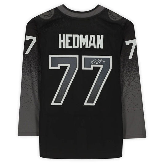 TB.Lightning #77 Victor Hedman Fanatics Authentic Autographed Black Alternate Jersey Stitched American Hockey Jerseys CROVYIE