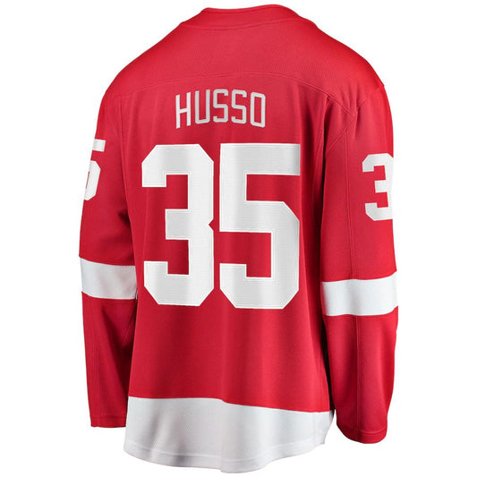 D.Red Wings #35 Ville Husso Fanatics Branded Home Breakaway Player Jersey  Red Stitched American Hockey Jerseys CROVYIE