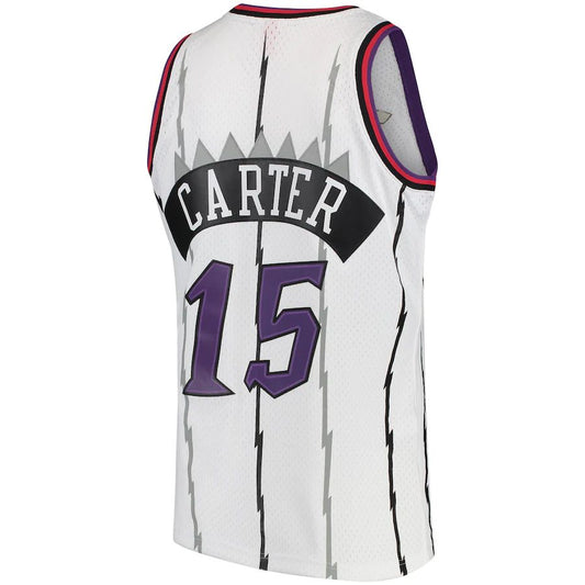T.Raptors #15 Vince Carter Mitchell & Ness 1997-98 Hardwood Classics Swingman Jersey White Stitched American Basketball Jersey