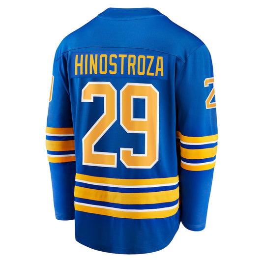 B.Sabres #29 Vinnie Hinostroza Fanatics Branded Home Breakaway Player Jersey Royal Stitched American Hockey Jerseys CROVYIE