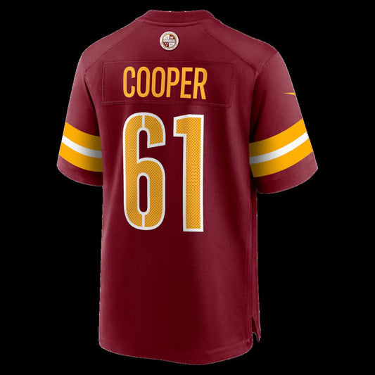 W.Commanders #61 Tyler Cooper Burgundy Team Game Stitched American Football Jerseys