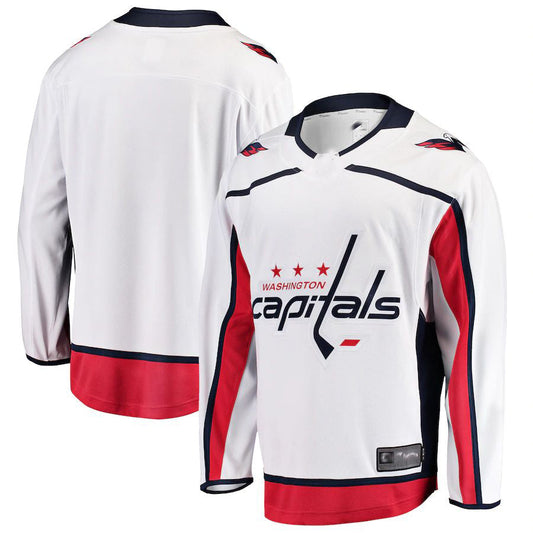 W.Capitals Fanatics Branded Breakaway Away Jersey White Stitched American Hockey Jerseys CROVYIE