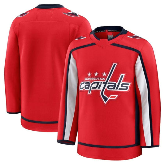 W.Capitals Fanatics Home Premium Jersey - Red Stitched American Hockey Jerseys CROVYIE