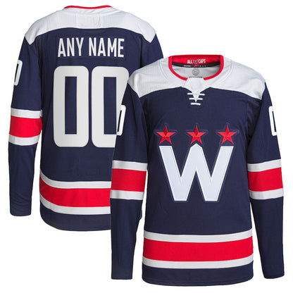 Custom W.Capitals Alternate Authentic Pro Jersey Navy Stitched American Hockey Jerseys CROVYIE