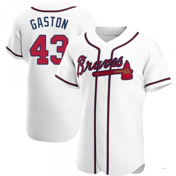 Atlanta Braves #43 Cito Gaston White Home Jersey Stitches Baseball Jerseys