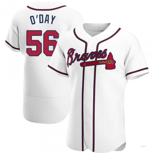 Atlanta Braves #56 Darren O¡¯Day White Home Jersey Stitches Baseball Jerseys