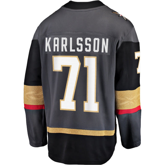 V.Golden Knights #71 William Karlsson Fanatics Branded Alternate Premier Breakaway Player Jersey  Gray Hockey Jerseys CROVYIE