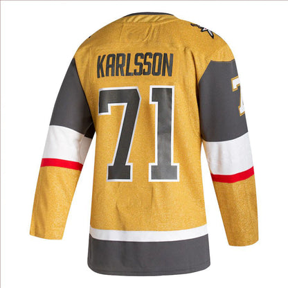 V.Golden Knights #71 William Karlsson 2020-21 Home Authentic Player Jersey Gold Hockey Jerseys CROVYIE