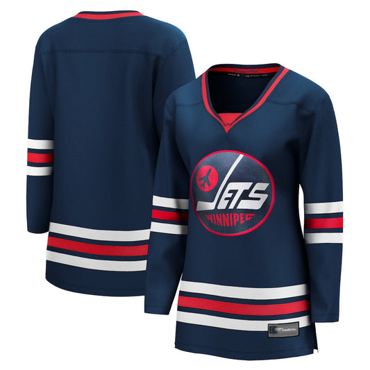 W.Jets Fanatics Branded 2021-22 Alternate Premier Breakaway Player Jersey Navy Stitched American Hockey Jerseys CROVYIE