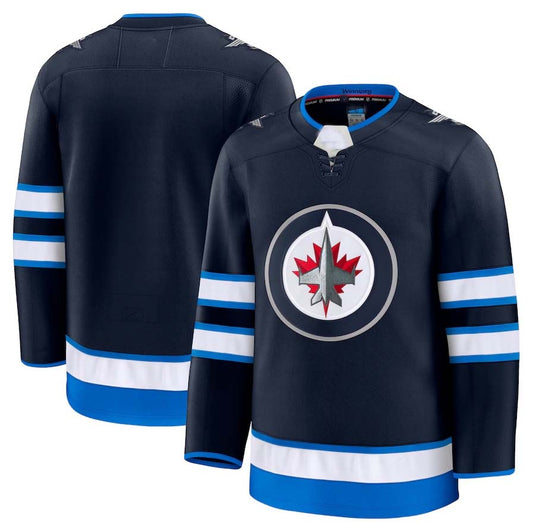 W.Jets Fanatics Home Premium Jersey - Navy Stitched American Hockey Jerseys CROVYIE