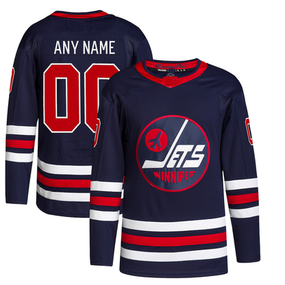 Custom W.Jets 2021-22 Alternate Primegreen Authentic Pro Custom Jersey Navy Stitched American Hockey Jerseys CROVYIE