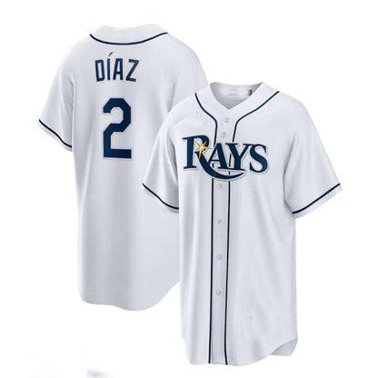 Tampa Bay Rays #2 Yandy D¨ªaz  Home Replica Player Jersey - White Baseball Jerseys