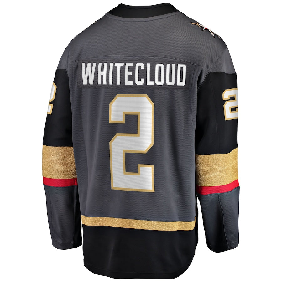 V.Golden Knights #2 Zach Whitecloud Fanatics Branded Alternate Breakaway Jersey  Gray Hockey Jerseys CROVYIE